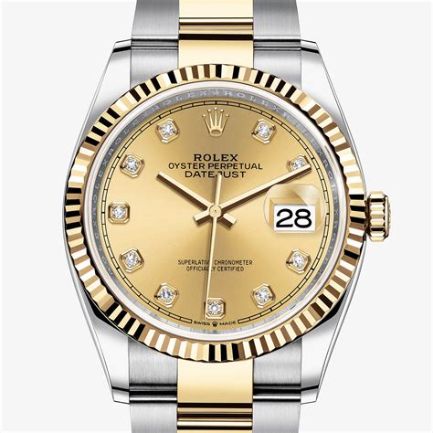 rolex datejust acciaio oro plexy|rolex datejust 36 mm.